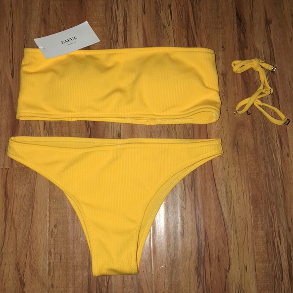 zaful yellow bathing suit